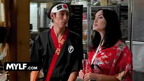 MILF Lily Lane and Hostess Paris Lincoln go wild for a restaurant promotion