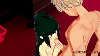 Boku No Hero Hentai - Inko Blowjob Bakugou and cum in her mouth - Japanese Manga anime Cartoon Asian Porn 3D