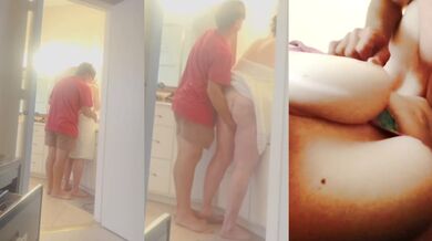Horny Latina mother in law drops towel for hungry stepson