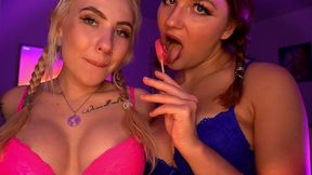 asmr licking candy