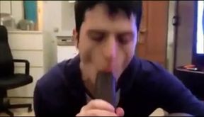 Big Black Cock Sucked by a Horny Amateur Dude