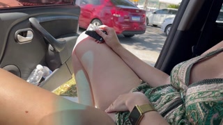 naughty wife showing off her breasts and pussy to strangers