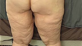 Jerk off your cock & cum for my huge wide ass - big ass chubby mature milf granny flashing