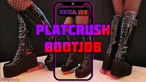 PLATCRUSH Bootjob in Platform Knee Sexy Heels (Vertical Version) - Tamystarly - Cock Balls Crush Trample, CBT, Trampling, Shoejob, Stomping