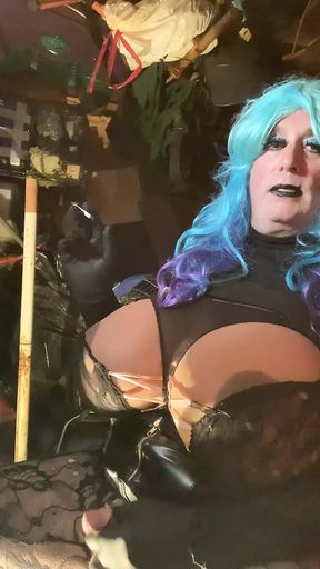 Crossdresser smoking