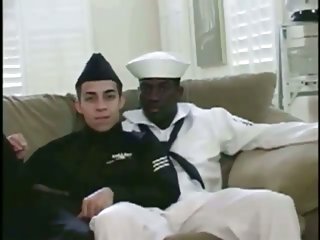 Black &amp; White Gays In Uniform Get Hardcore