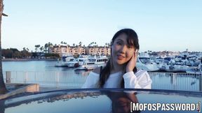 Busty Asian gamer minx accepts a fat cock deepthroat style