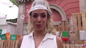 Saggy-titted Argentinian teen picked up for casting fuck by German scout