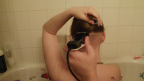 Nape Shave In The Tub