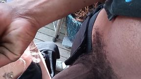 Housewife Gagging on Black Man Mover Interracial Head at Work