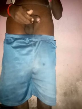 Tamil Tall Handsome Guy Shaking His Big Black Asian Cock