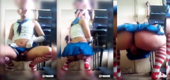 Twerked ass gushing cosplay Shimastolfo squirming PMV