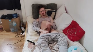 Jerking off while watching porn video