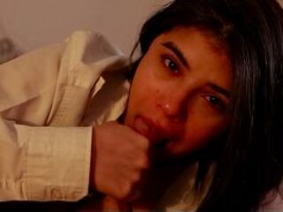 Romantic POV Blow job – Deepthroat, Ball Licking and Cum Gulp in Open White Shirt - Selena Vega