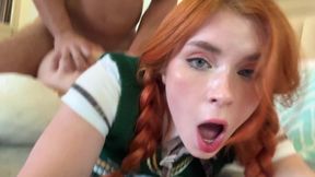Redhead Student POV Blowjob With Big Ass And Tits