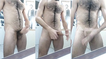Parado masturbandome en mi habitacion, super caliente
