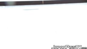 Japanese teen urinating until the floor is soaked