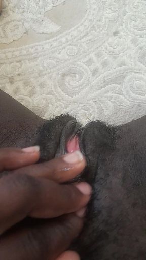 German black fat hairy wet  Pussy with big clit closeups