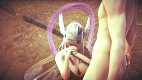 angewomon gives handjob - digimon hentai parody