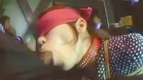 folded and straight asian  is giving blowjob