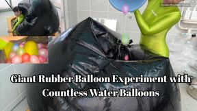 Giant Rubber Balloon Experiment with Countless Water Balloons