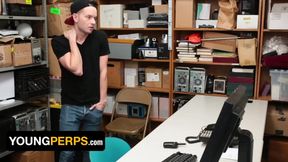 Officer Nick Fitt Dominates Skinny brat raw bareback in dildo theft bust