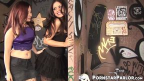 Stunning Yuri Luv and Kita Zen make out and play with a massive dildo