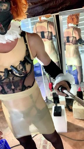 Sexy Transgender Golden Corset Lingerie Outside