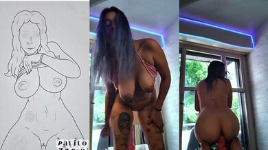 Mi hermanastro me dibujó cubierta de leche y me tocó en un vídeo casero