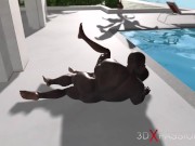 Two girls have really hard rough sex with black men at the villa