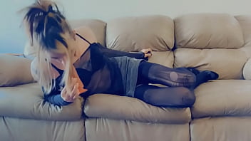 Pretty Tranny Wants To Play On Couch