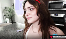 Nicole Kitt caught Lilibet Saunders sucking her stepbrothers cock