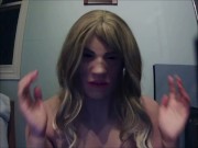 Kathy and Playmate Pt3! Playing around in female mask Playmate and changing to blonde wig!