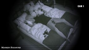 Silent Watchers: Bdsm Couple having fun in the Hotel Room as this dominant MILF uses her Man in a Chastity Cage as her Sex Slave