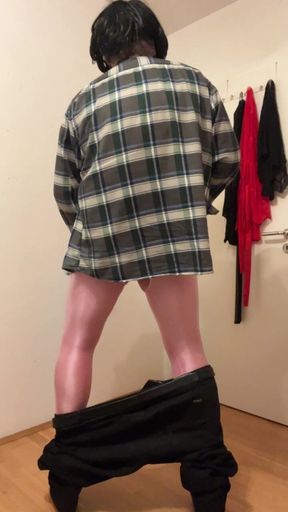 Wanking Pink Pantyhose