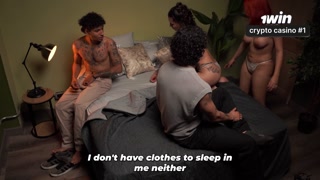 Friends end up in a partner swap after arriving from a party—an incredible foursome!