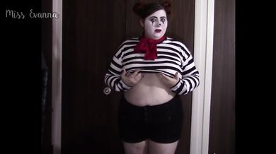 BBW Mime Strips Teasing The Clown