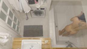 ”Captured my hottie on tape stripping & showering in the tub”