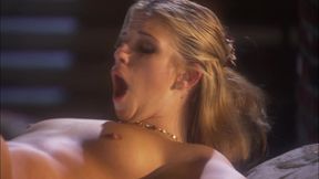 horny blonde bombshell gets pumped hard and takes a load on her tits