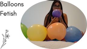 Inflating balloons and popping them with my wet pussy