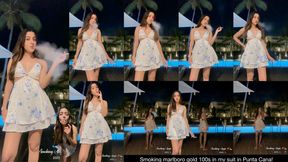 Smoking marlboro gold 100s in my suit in Punta Cana!