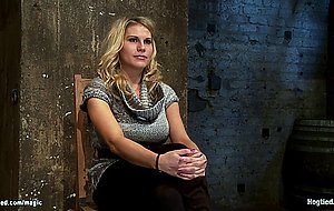 Busty bound babe pussy fingered