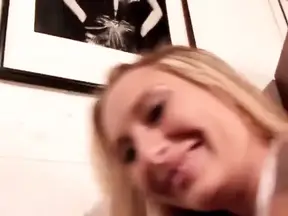Huge black stud devours blonde's wet pussy.