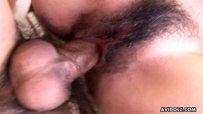 Japanese babe bunny costume Ran Monbu fucks with two men