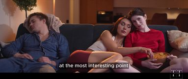 We Were Having Lesbian Sex, but Then the Guy Woke up... 4K HD Tim Team
