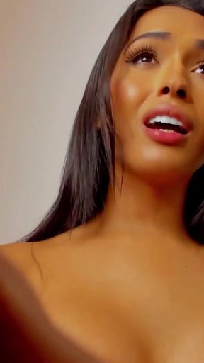 Trans Beauty Carmina Khourmy Moans While She Jacks Off Her Big Cock!   Clip 2