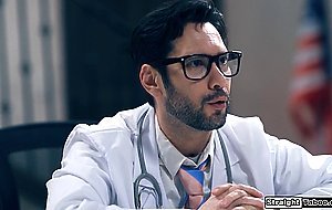 Lesbian brunette fisted and fucked by doctor to get pregnant