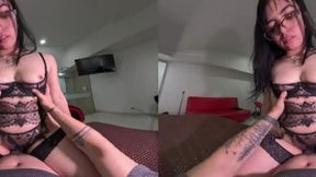 Latina Teen In Lingerie - Big Ass & Glasses - Cowgirl & Doggystyle 3D SBS Video Spatial