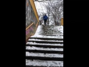 1ncandenza wanks and pisses on the frozen canal