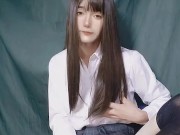 Japanese crossdresser teasing
